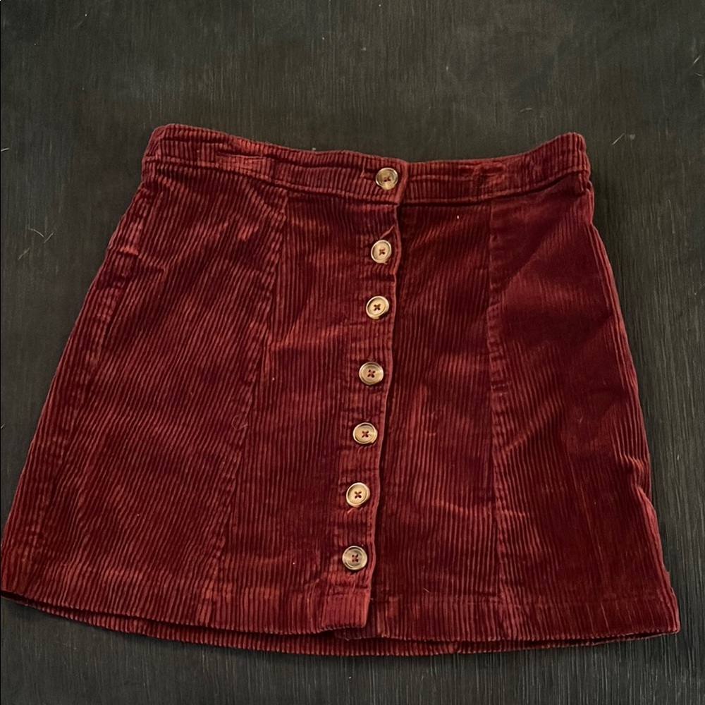 Forever 21 Maroon A-Line Mini Skirt Casual